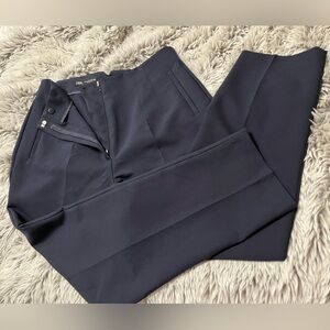 ZARA High Waisted Navy Trousers